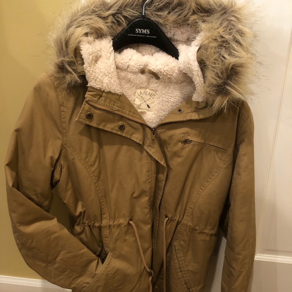 LA HEARTS Fleece-lined Bomber Jacket